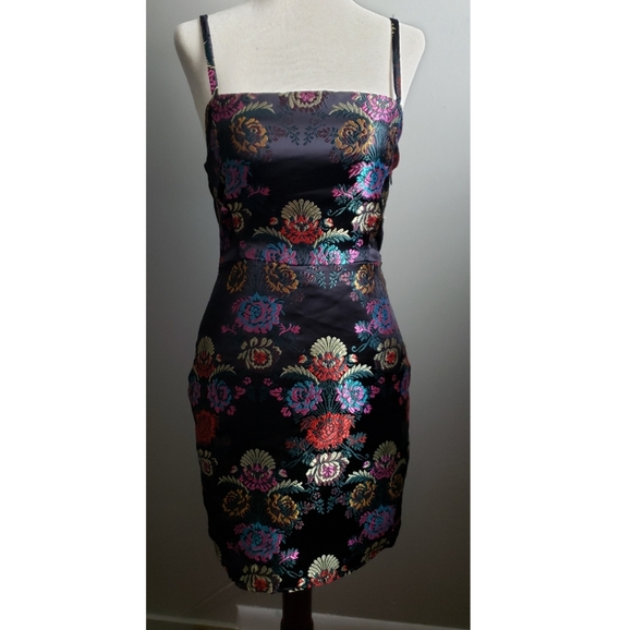 Zara Black Floral Embroidered Mini Dress - Small - Picture 1 of 6